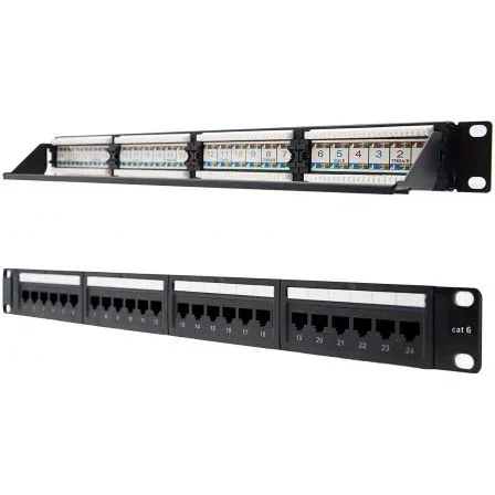 Nanocable Patch Panel 24 Puertos RJ45 Cat.6 UTP 19 Pulgadas 1U